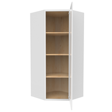 Load image into Gallery viewer, RTA - Slim Shaker Oatmeal - Diagonal Corner Wall Cabinets - 27&quot;W x 42&quot;H x 15&quot;D