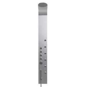 65 in. 6-Jet Stainless Steel Shower Panel System with Fixed Round Rainfall Showerhead & Handheld Shower, Self-Cleaning & Jet Massage Feature