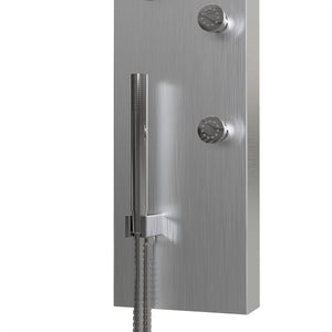 65 in. 6-Jet Stainless Steel Shower Panel System with Fixed Round Rainfall Showerhead & Handheld Shower, Self-Cleaning & Jet Massage Feature