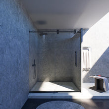 Load image into Gallery viewer, Ivanees Single Sliding Frameless Shower Door 8mm Clear Tempered Glass - Barn Door Style