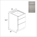 Load image into Gallery viewer, RTA - Windsor Ashen - Three Drawer Base Cabinets - 18&quot;W x 34.5&quot;H x 24&quot;D