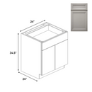 Load image into Gallery viewer, RTA - Windsor Ashen - Full Height Double Door Base Cabinets - 24&quot;W x 34.5&quot;H x 24&quot;D