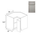 Load image into Gallery viewer, RTA - Windsor Ashen - Square Corner Cabinets - 36&quot;W x 34.5&quot;H x 36&quot;D