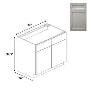 RTA - Windsor Ashen - Sink Base Cabinets - 39"W x 34.5"H x 24"D