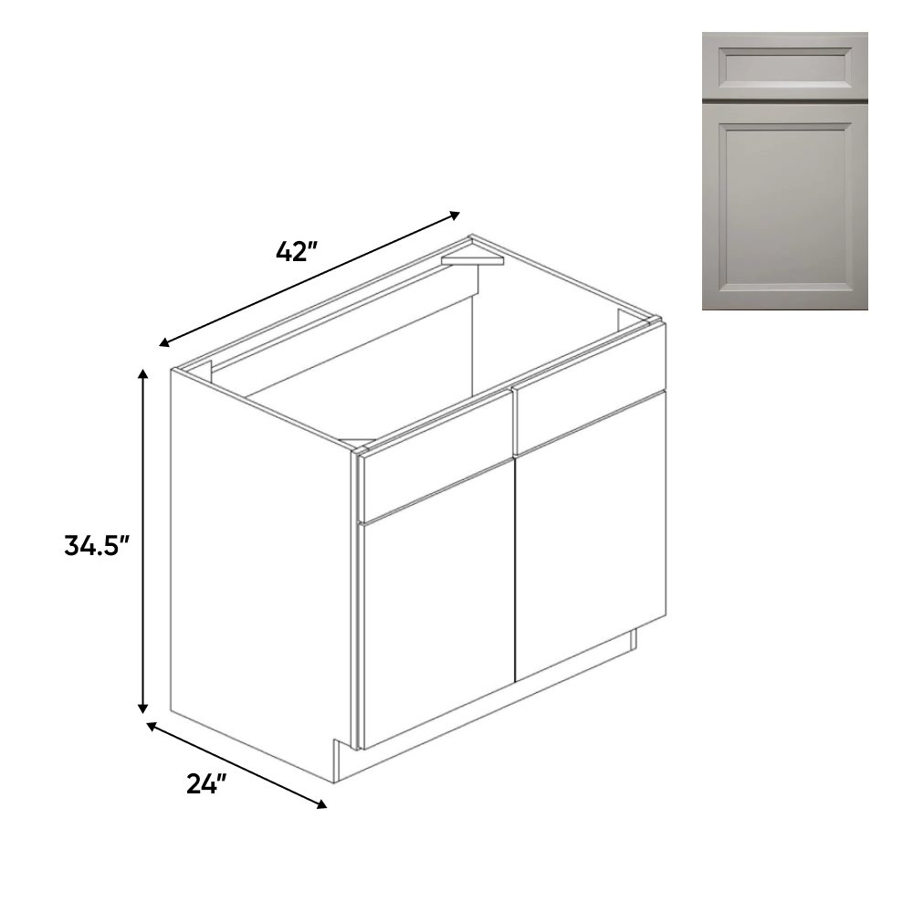 RTA - Windsor Ashen - Sink Base Cabinets - 42