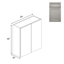 Load image into Gallery viewer, RTA - Windsor Ashen - 42&quot;Height Double Door Wall Cabinets - 27&quot;W x 42&quot;H x 12&quot;D