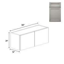 Load image into Gallery viewer, RTA - Windsor Ashen - 21&quot;Height Double Door Wall Cabinets - 30&quot;W x 21&quot;H x 12&quot;D