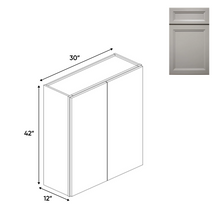Load image into Gallery viewer, RTA - Windsor Ashen - 42&quot;Height Double Door Wall Cabinets - 30&quot;W x 42&quot;H x 12&quot;D