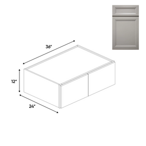 RTA - Windsor Ashen - 24"Deep Double Door Wall Cabinets - 36"W x 12"H x 24"D