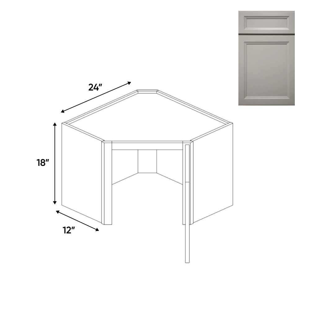 RTA - Windsor Ashen - Diagonal Corner Wall Cabinets - 24