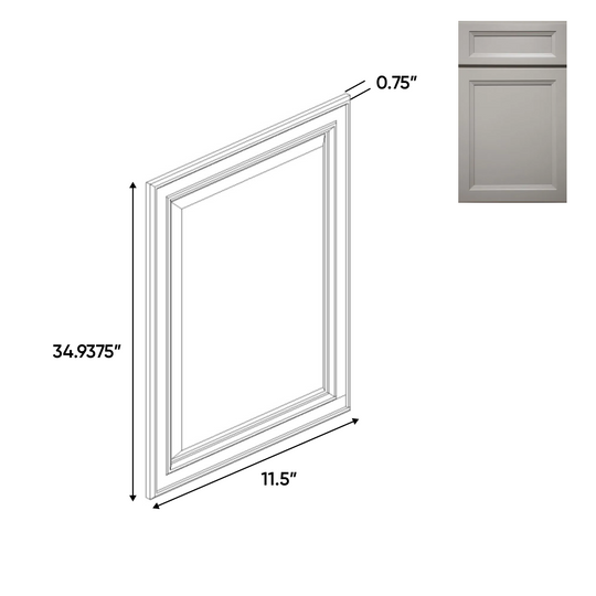 RTA - Windsor Ashen - Decorative End Panel Doors - 11.5"W x 34.93"H x 0.75"D