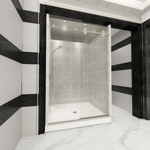 Load image into Gallery viewer, Ivanees Single Sliding Frameless Shower Door 8mm Clear Tempered Glass - Barn Door Style
