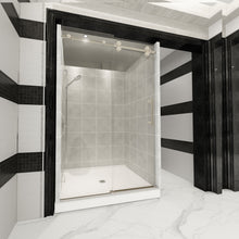 Load image into Gallery viewer, Ivanees Single Sliding Frameless Shower Door 8mm Clear Tempered Glass - Barn Door Style
