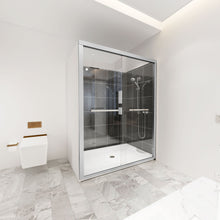 Load image into Gallery viewer, Ivanees 60 In. W X 76 In. H Framed dual Sliding glass Shower Door with Double Handles &amp; (8 mm) Clear Tempered Glass