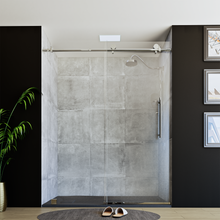 Load image into Gallery viewer, 60&quot; X 76&quot; Armani Grey Alcove Shower Wall Kit - Shower Door / Wall System / Solid Surface Shower Base Tray with Covered Drain