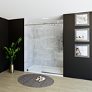 Load image into Gallery viewer, 60&quot; X 76&quot; Armani Grey Alcove Shower Wall Kit - Shower Door / Wall System / Solid Surface Shower Base Tray with Covered Drain