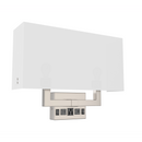 Load image into Gallery viewer, 2-Light, Wall Sconce for Bedroom with 2 Switch, 2 USB &amp; 1 Outlet, White Fabric / Acrylic Shade, Wall Mounted Lamps for Hotel, Corridor and Restaurant