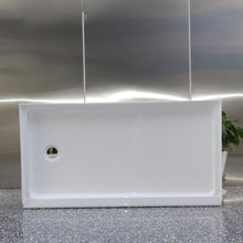 Load image into Gallery viewer, Acrylic shower tray Resin and fiberglass Three tile flanges Left Drain