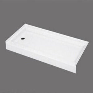 Acrylic shower tray Resin and fiberglass Three tile flanges Left Drain