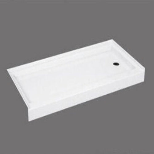 Acrylic shower tray Resin and fiberglass Three tile flanges Right Side