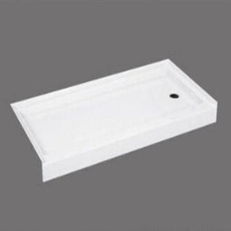 Acrylic shower tray Resin and fiberglass Three tile flanges Right Side