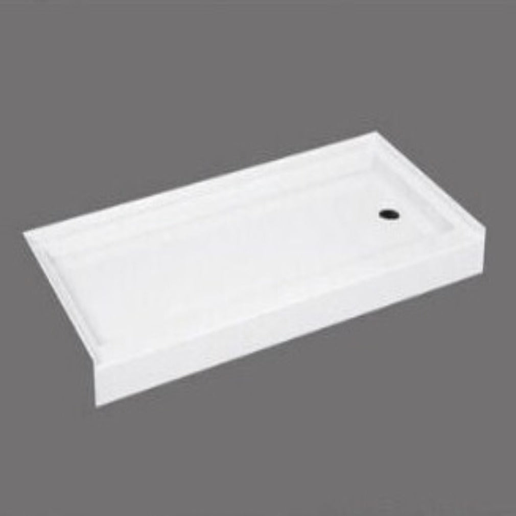 Acrylic shower tray Resin and fiberglass Three tile flanges Right Side