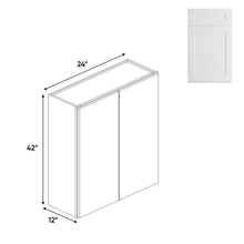 Load image into Gallery viewer, Double Door - White - Wall Cabinets - 42 in H x 24 in W x 24 in D - BUILDMYPLACE