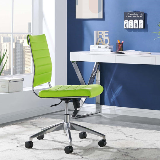 Jive Ribbed Armless Mid Back Swivel Conference Computer Chair In Mulitcolor