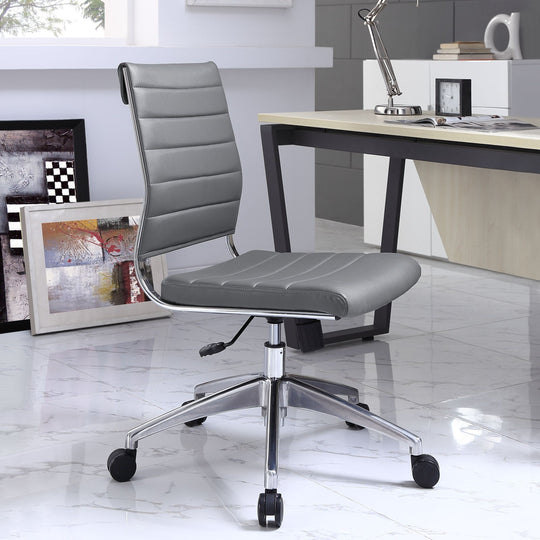 Jive Ribbed Armless Mid Back Swivel Conference Computer Chair In Mulitcolor