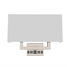 Load image into Gallery viewer, 2-Light, Wall Sconce for Bedroom with 2 Switch, 2 USB &amp; 1 Outlet, White Fabric / Acrylic Shade, Wall Mounted Lamps for Hotel, Corridor and Restaurant