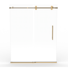 Load image into Gallery viewer, Ivanees Single Sliding Frameless Shower Door 8mm Clear Tempered Glass - Barn Door Style - Brushed Gold - 60 x 76 Inch