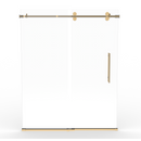 Load image into Gallery viewer, Ivanees Single Sliding Frameless Shower Door 8mm Clear Tempered Glass - Barn Door Style - Brushed Gold - 60 x 76 Inch