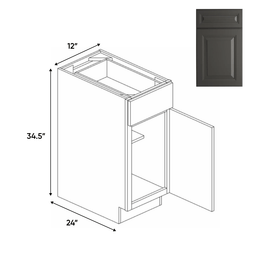 RTA - Full Height - Belmont Grey - Single Door Base Cabinets - 12