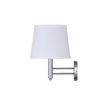 Load image into Gallery viewer, 11″W x 16″H Single Wall Lamp with White Linen Shade – Brushed Nickel Finish - 4 Pack