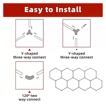 Load image into Gallery viewer, Hexagon LED Garage Light, 8 Hex Kit (35pcs), 6w/pc (Total Power 210W), 6500K, 120 - 130lm/w, AC100 - 277v,IP44, CRI:&gt;80, For Garage, Shop, Gym, Basement, Barbershop, Warehouse, Car Detailing Shop - LEDMyPlace