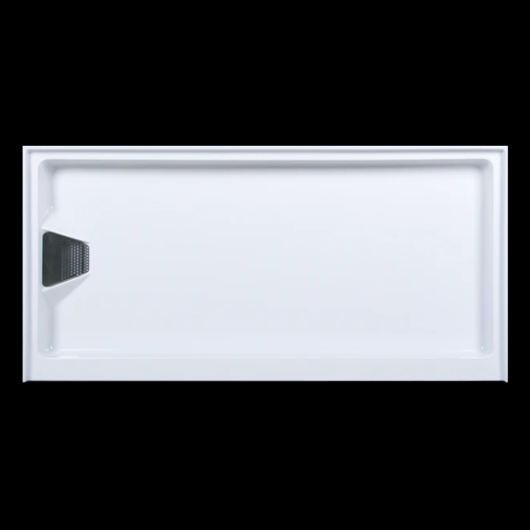60 in. L x 30 in. W Acrylic Shower Base With Drain, Single Threshold Shower Pan - PRO