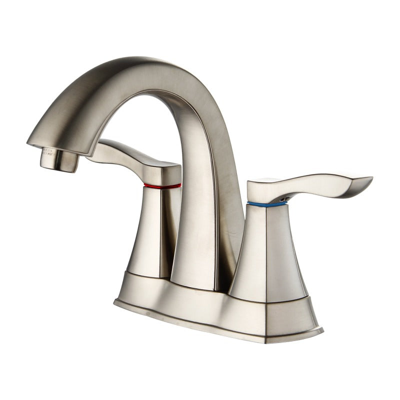 4 Inch Centerset Bathroom Faucet Pop-up Drain in Brushed Nickel