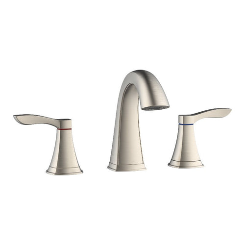 8 Inch Widespread Faucet With Pop up drain and Double Handle in Brushed Nickel