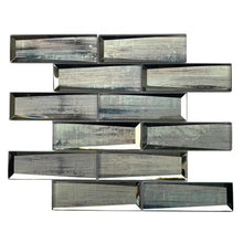 Load image into Gallery viewer, 12&quot; X 12&quot; X 8 mm Blue &amp; Gray Wood Grain 3D Glass Mosaic