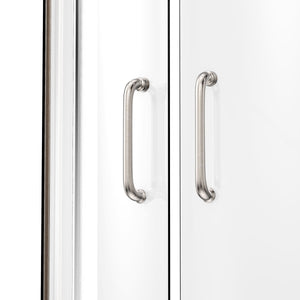 Ivanees 36 in. x 36 in. x 76 In Framed Corner Sliding Shower Enclosure with curved glass