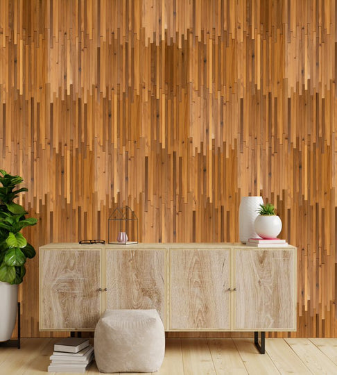 11" x 14" x 0.23 mm Geometrical Voluspa Wood Mosaic Tile (14.53 sq.ft/ctn)