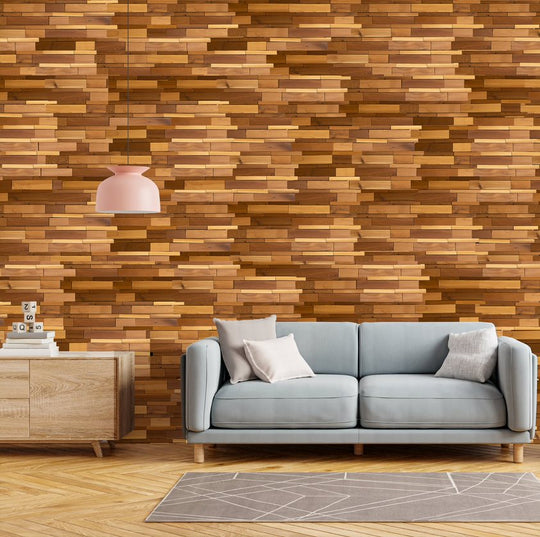 11" x 14" x 0.24 mm Geometrical Linear Wood Mosaic Tile (14.87 sq.ft/ctn)