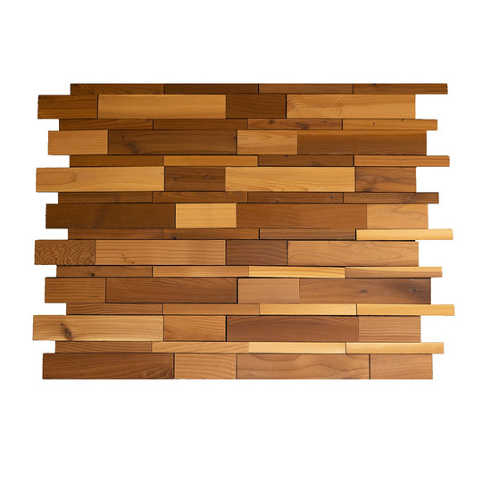 11" x 14" x 0.24 mm Geometrical Linear Wood Mosaic Tile (14.87 sq.ft/ctn)