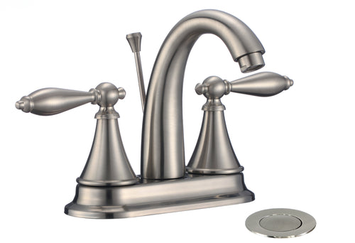 Mid-arc Bathroom Sink Faucet With Lift & Double Handle