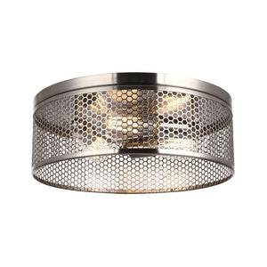 3-Lights Cage Style Flush Mount Fixture, Drum Shape, E26 Base, UL Listed, 3 Years Warranty