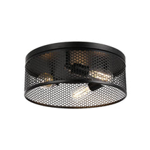 Load image into Gallery viewer, 3-Lights Cage Style Flush Mount Fixture, Drum Shape, E26 Base, UL Listed, 3 Years Warranty