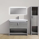 Load image into Gallery viewer, Liyan Freestanding Bathroom Vanity Unit With Acrylic Sink Top, Open Shelf Storage