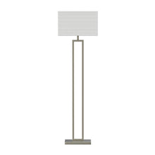 Load image into Gallery viewer, Decorative 61&quot; Floor Lamps, Brushed Nickel &amp; Straight rectangular pure white linen shade, With 1PCS ON-OFF Switch on the lamp holder