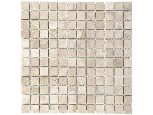 1 X 1 In Ivory Filled & Honed Travertine Mosaic