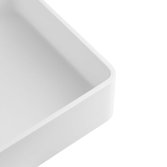 21.25" White Rectangular Vessel Bathroom Sink